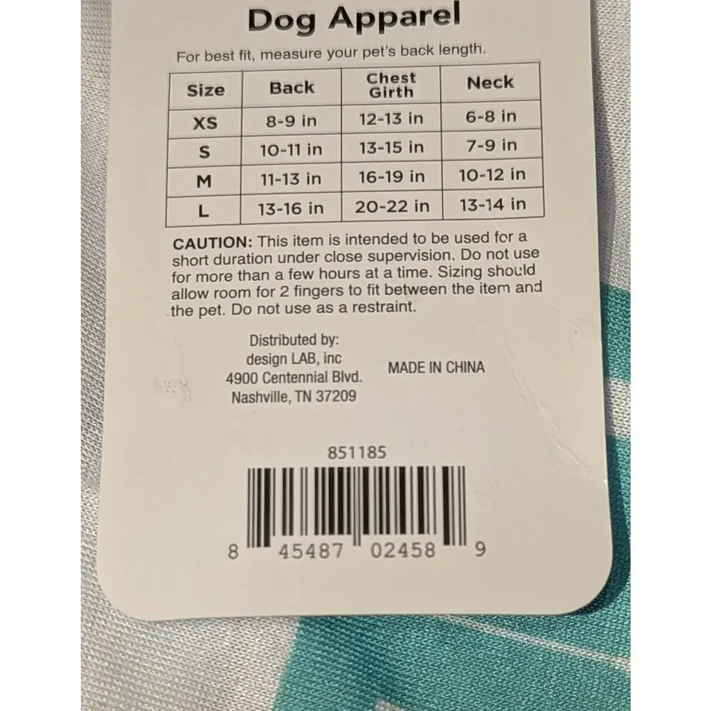 Buttons & Bones Large Dog Tank Top Sun's Out Tongue's Out Blue Trim Pet Shirt